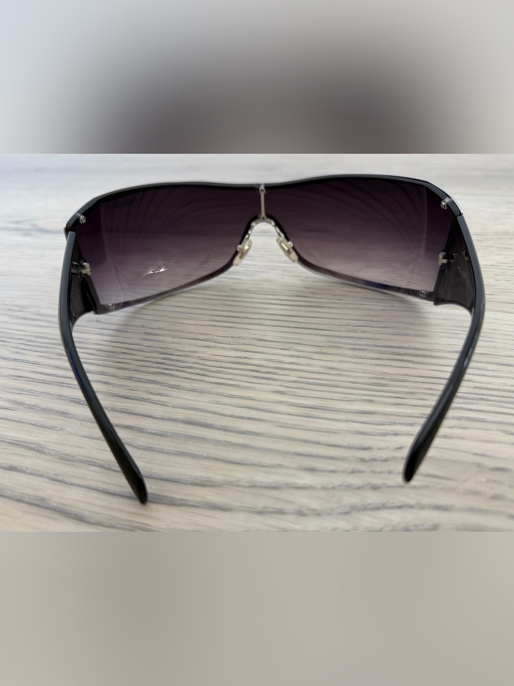 POLICE MADE IN ITALY TZ8711 Y2K Shield Grey Gradient Sunglasses WORN ONCE EUC - Picture 7 of 13